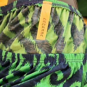 Cezanne Vibrant Green and Navy Skirt